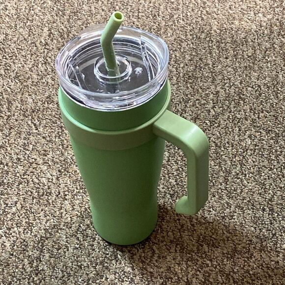 Green Insulated Tumbler with Handle - Picture 3 of 9